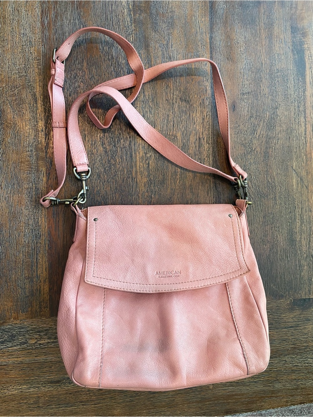 American Leather Co. Pink Salmon Crossbody Shoulder Bag